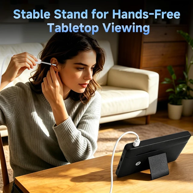 Alt view image 5 of 6 - AURTEC Digital Otoscope Ear Camera with 4.3" IPS 1080P HD Screen, Ear Wax Cleaner, 2500mAh Rechargeable Battery, Dual Mode (Built-in Screen & Phone Connection), 6 LED Lights and Soft Silicone Tips