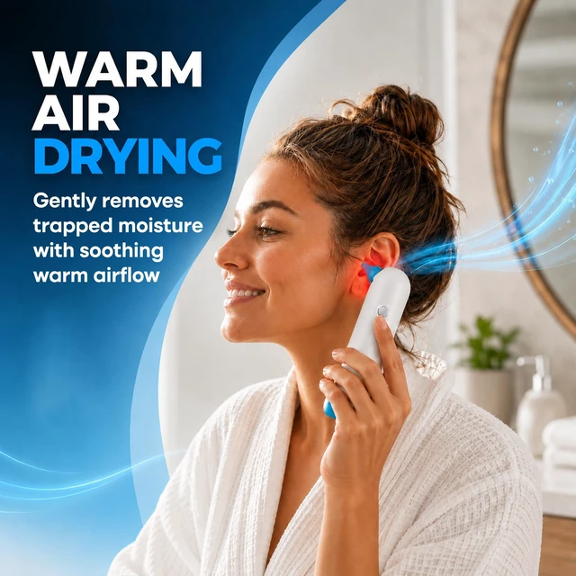 Alt view image 2 of 7 - Tilcare Ear Dryer for Swimmers: Ear Water Remover with 3 Drying Tips | Portable Ear Water Drying Aid for Dry Ears | for Swimmers & Water Lovers | Rechargeable Swimmer Ear Dryer for Adults & Kids