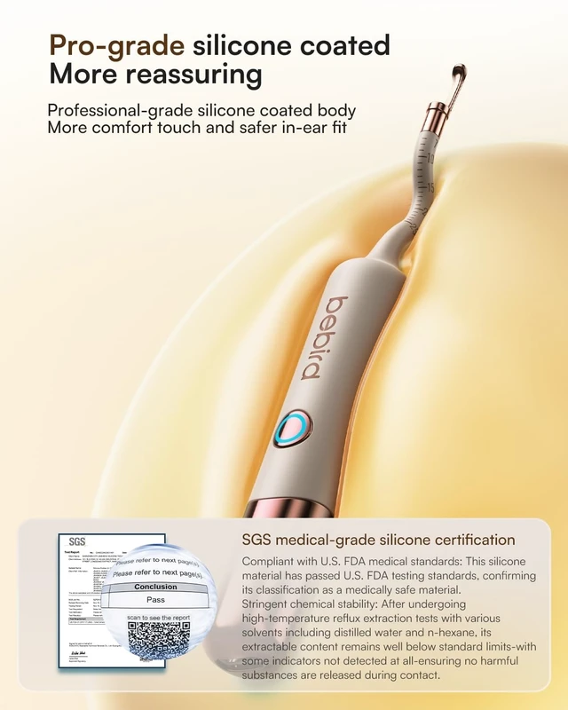 Alt view image 6 of 7 - Bebird Ultra 2K Ear Wax Removal Tool Camera, Visual Tweezers & Dropper Kit | HD Anti-fog Otoscope with 5G Wi-Fi, IP67 Flexible 3.6mm lens, 54 EarWax Tips for Wet, Dry or Stubborn Wax, FSA/HSA Eligible