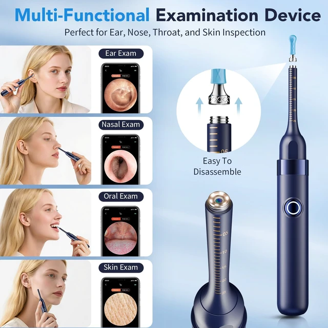 Alt view image 6 of 7 - Ear Wax Removal, Ear Cleaner with Camera 1296P HD,Visual Ear Cleaner with 6 LED Lights and Flexible Tip,Safe Ear Wax Removal Kit with Camera,Ear Cleaning Tool Gifts for Home Use