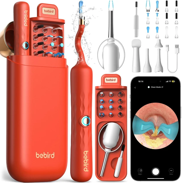 Main image of D39R Ear Wax Removal:Ear Camera with Storage Case &Painless Tweezers | FSA/HSA Flexible IP67 HD Camera Fits Curved Ear Canals,12 Earwax Removal Tips, Anti-Insert Guard& 3-Piece ENT Home Check Kits