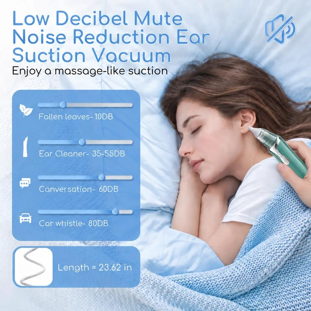 Alt view image 4 of 7 - Ear Vacuum Wax Removal Tool with 8 Pcs Ear Pick, Strong Suction Earwax Removal Kit with Charging Cable, Ear Suction Device for Adults and Kids (Green)