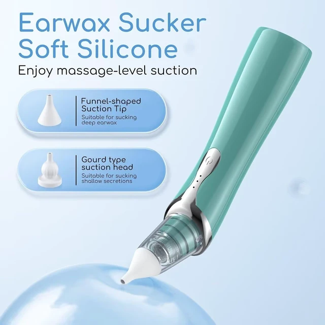 Alt view image 6 of 7 - Ear Vacuum Wax Removal Tool with 8 Pcs Ear Pick, Strong Suction Earwax Removal Kit with Charging Cable, Ear Suction Device for Adults and Kids (Green)