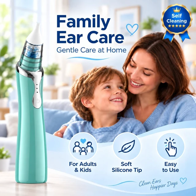 Alt view image 7 of 7 - Ear Vacuum Wax Removal Tool with 8 Pcs Ear Pick, Strong Suction Earwax Removal Kit with Charging Cable, Ear Suction Device for Adults and Kids (Green)