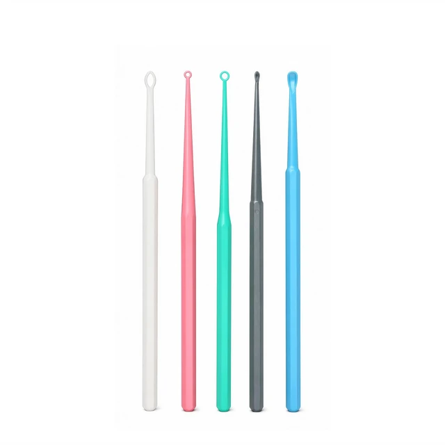 Alt view image 6 of 6 - American Hospital Supply Disposable Ear Curettes, Ear Wax Removal Tools, 5 Color-Coded Tip Styles for Adults and Children, Pack of 75 or 15 of Each Tip Style