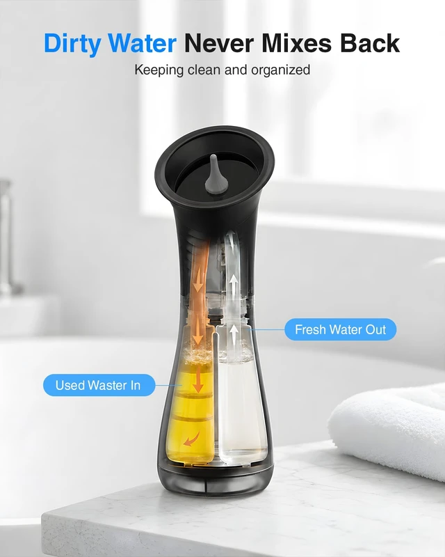 Alt view image 2 of 7 - Renergy Ear Wax Removal, 3 Pressure Modes, Ear Irrigation Flushing System | Safe & Gentle Electric Ear Cleaner with IP67, 5H Runtime, 500ml Clean & Waste Tank, 12pcs Nozzles, Intelligent Memory Mode