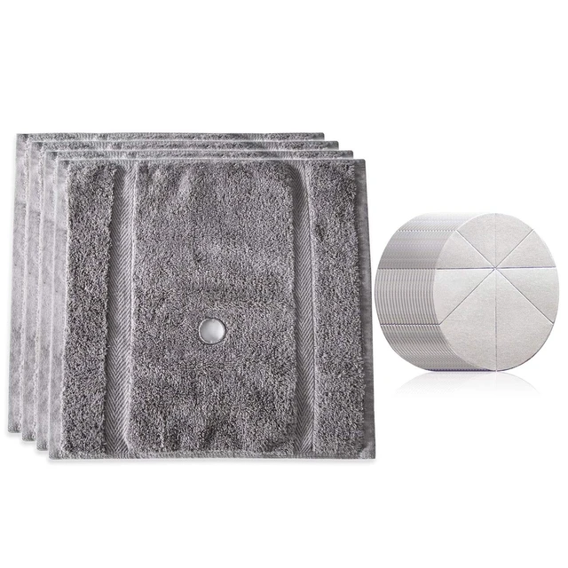 Alt view image 2 of 7 - Ear Candling Treatment Towels, Gray, 4 Count with 20 pcs Protective Discs | Ear Candles not Included
