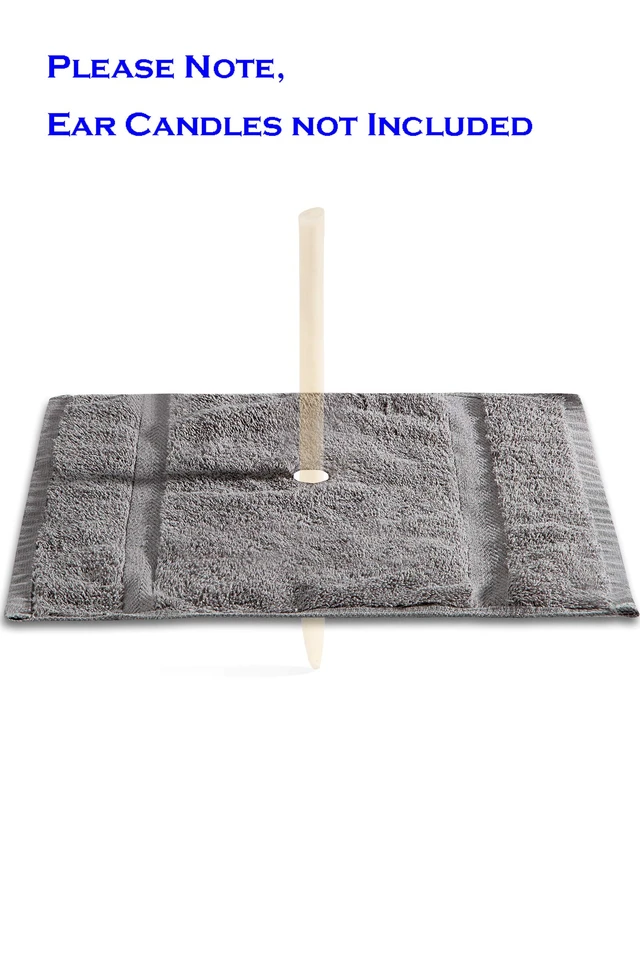 Alt view image 4 of 7 - Ear Candling Treatment Towels, Gray, 4 Count with 20 pcs Protective Discs | Ear Candles not Included