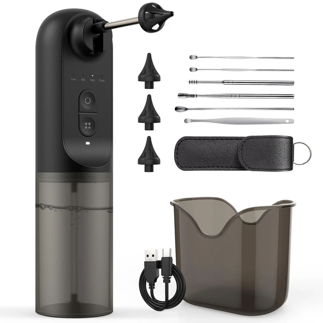 Main image of Havenit Ear Wax Removal Kit, Ear Cleaner Earwax Removal, Ear Wax Removal Tool, Superior IPX5 Waterproof, 4 Safe and Sufficient Power Pressure Settings, 6 Pcs Ear Pick (Grey)