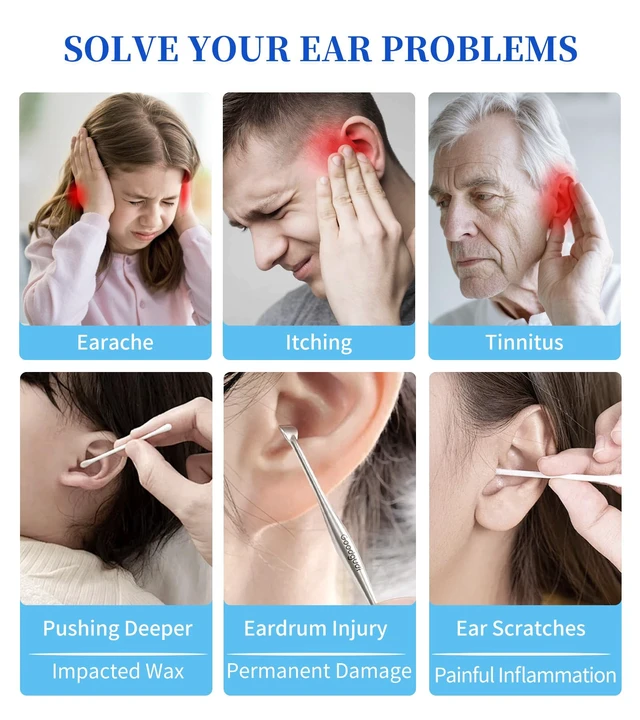 Alt view image 3 of 7 - Ear Wax Removal, Ear Cleaner with Camera 500ml Ear Cleaner Kit with HD Display & 4 Pressure Settings, Safe and Effective Ear Flush Kit with Ear Cleaner - Includes Basin, Towel & 16 Tips