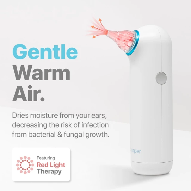 Alt view image 4 of 6 - Ear Dryer + Case | USA | 1 Year Warranty | Rechargable Ear Water Drying Aid with Red Light Therapy Delivers Gentle Warm Air to the Ear to Combat Annoying Swimmers Ear Infections as a Ear Fluid Remover