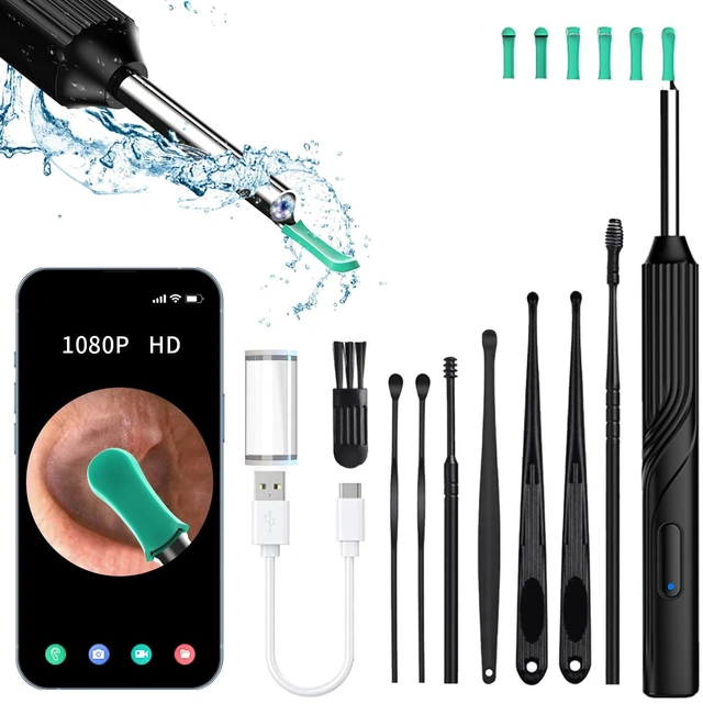 Main image of Pro Ear Wax Removal, Ear Cleaner with 1080P HD Otoscope Camera and Light Plus 7Pcs Ear Set for All iPhone and Android Phones