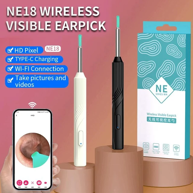 Alt view image 7 of 7 - Pro Ear Wax Removal, Ear Cleaner with 1080P HD Otoscope Camera and Light Plus 7Pcs Ear Set for All iPhone and Android Phones