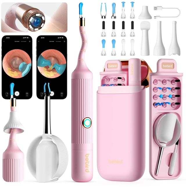 Main image of Ear Wax Removal Tool Camera, Ear Cleaning Kit with Flexible Visual Ear Camera Otoscope, Portable Wireless Painless Ear Cleaner with Earwax Remover Tweezers for Adults Kids Pets(Pink)