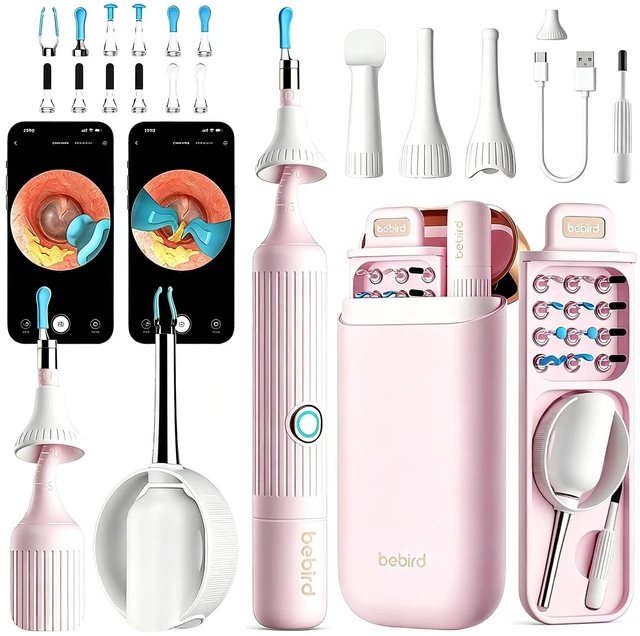 Main image of Ear Wax Removal Tool with Camera, 1080P HD Wireless Otoscope Ear Cleaner for Adults & Kids, WiFi Ear Wax Remover Kit with Silicone Tips and Tweezers, 21-in-1 Ear Cleaning Set for Home Travel