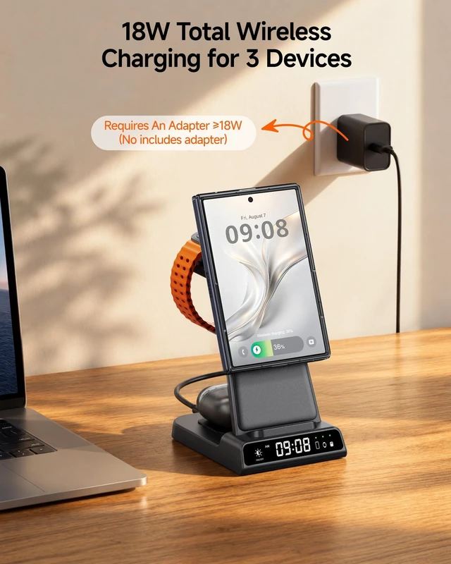 Alt view image 6 of 7 - 3-in-1 Magnetic Charger for Samsung Galaxy Z Fold 8/8 Ultra | Not for Watch 9/Ultra 2, for Galaxy Z Flip 8, S26/S25/S24/S23 Series, for Galaxy Buds 4/4 Pro, No Adapter