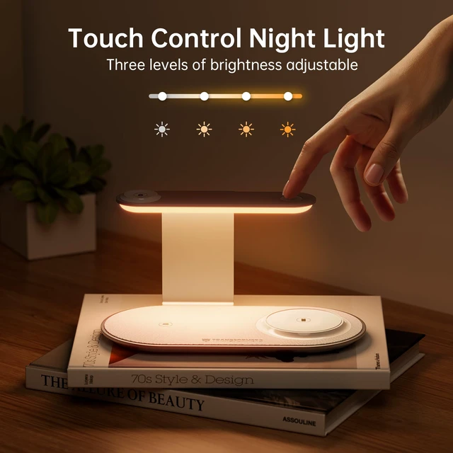 Alt view image 2 of 7 - TRANSFORMERS 3 in 1 Charging Station with 3-Level Adjustable Lighting | 15W MagSafe Charger for iPhone 18/Duo/17/16/15/14/13/12 Series, Apple Watch Series 12-2/Ultra 4/SE 3, AirPods 5/Pro 3