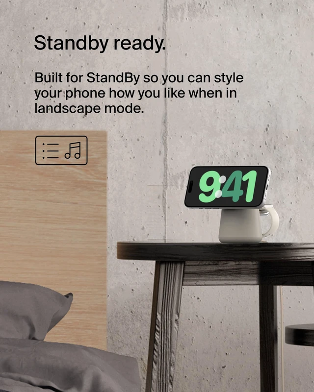 Alt view image 3 of 6 - Belkin MagSafe 15W 2 in 1 Wireless Charging Dock, Fast Charger | iPhone 17/16/15/14, AirPods, Pixel 10 compatible, power adapter included, desk charging dock, Magnetic
