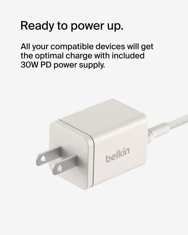 Alt view image 6 of 6 - Belkin MagSafe 15W 2 in 1 Wireless Charging Dock, Fast Charger | iPhone 17/16/15/14, AirPods, Pixel 10 compatible, power adapter included, desk charging dock, Magnetic