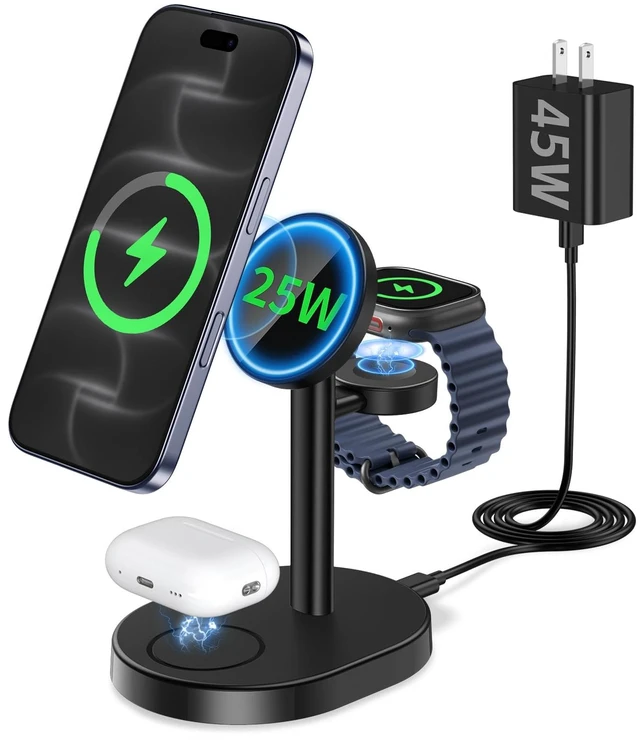 Main image of 25W Mag-Safe Charger 3 in 1 Charging Station for iPhone Apple Watch AirPods | Super Fast Wireless Charger Stand for iPhone 18 Pro Max Duo 17 16 15 14 13 12 iWatch AirPods with MagSafe