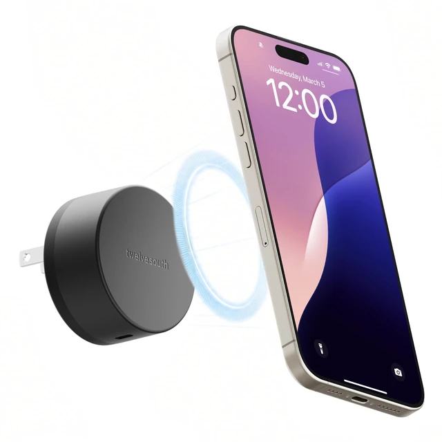Main image of Twelve South Power Bug, 2-in1 Qi2 Wireless + USB-C Wall Charger, Slate | 35W USB-C Hub Fast Charging for iPhone 17, 16, 15, 14 & More Magsafe Compatible Transforms outlet into a Charging Dock