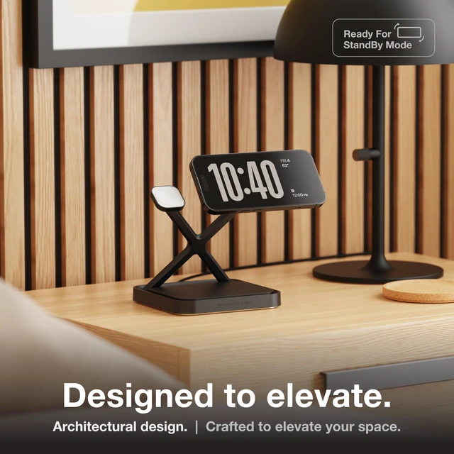 Alt view image 5 of 7 - NOCO XGrid XDS3 3-in-1 Wireless Charging Station - iPhone, Watch & AirPods | MagSafe Compatible, Qi2 & MFi Certified, Weighted Metal Design, Includes 45W USB-C Wall Charger and 6.5-Foot USB-C Cable