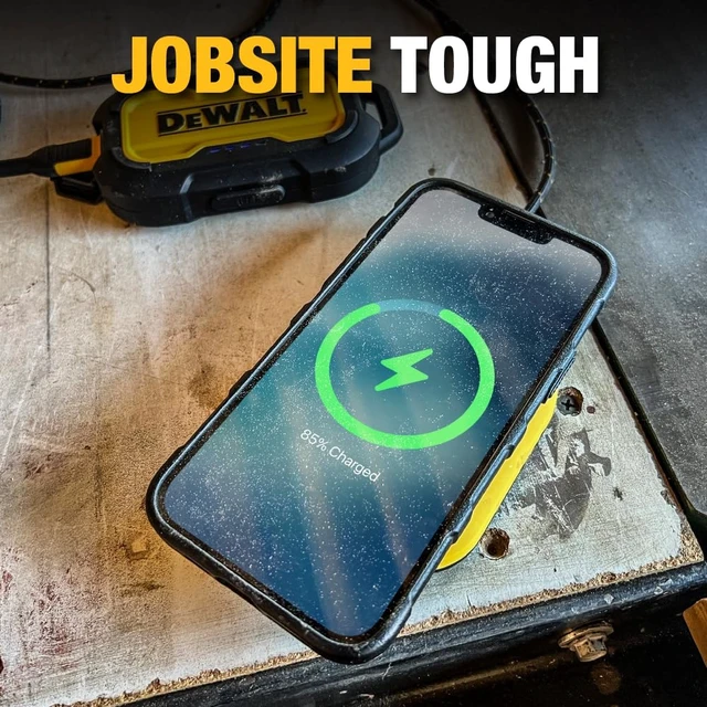 Alt view image 2 of 7 - DEWALT Heavy Duty Wireless Charger, 10W Max Fast Wireless Charging Pad | Compatible with iPhone 17/16/15/14/13/12/11/X/8 Pro Max Plus Samsung Galaxy S22/S21 AirPods