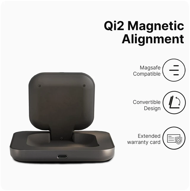 Alt view image 5 of 7 - Zens Magnetic Nightstand Charger | MagSafe Qi2 15W | Landscape Only (No Vertical) | Standby Mode | Compatible with iPhone 17/16/15/14/13/12 | 20W Adapter Included | Black