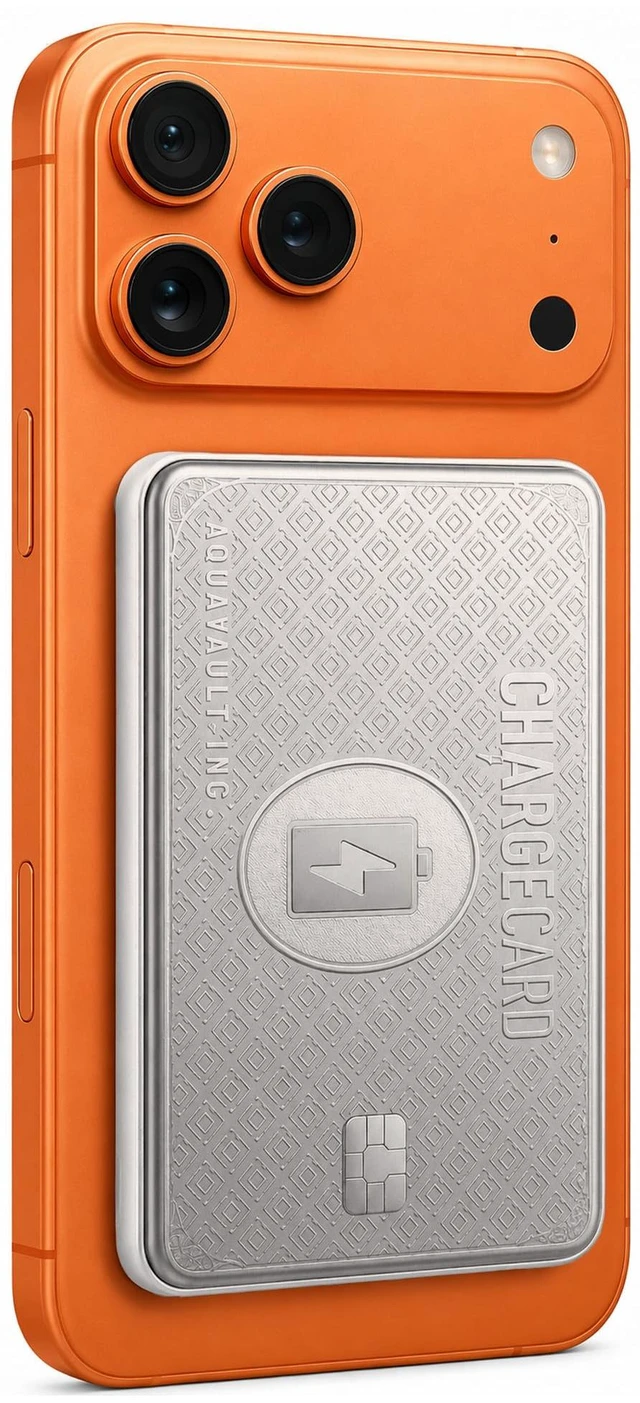 Main image of AquaVault ChargeCard - Wallet-Thin MagSafe Charge Card Phone Charger | Charge Card Phone Charger 5000mAh 20W Fast Charging Steel Body TSA-Compliant