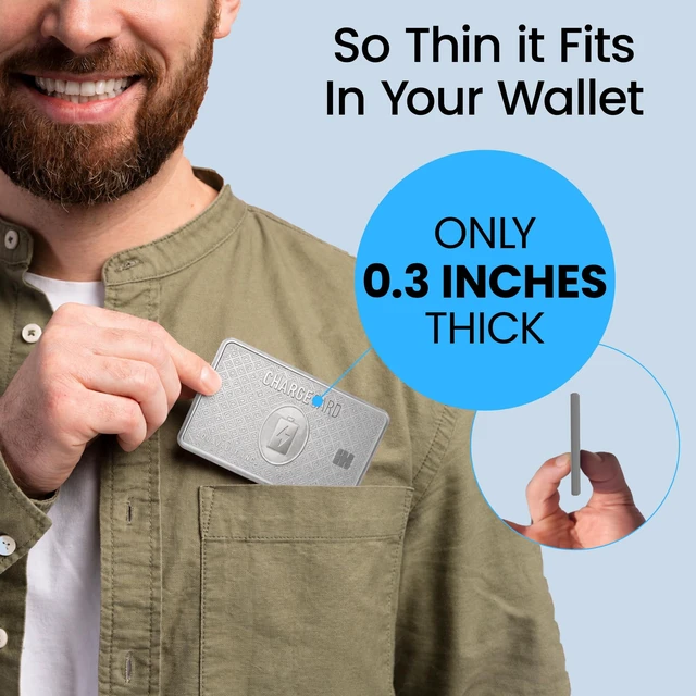 Alt view image 5 of 7 - AquaVault ChargeCard - Wallet-Thin MagSafe Charge Card Phone Charger | Charge Card Phone Charger 5000mAh 20W Fast Charging Steel Body TSA-Compliant