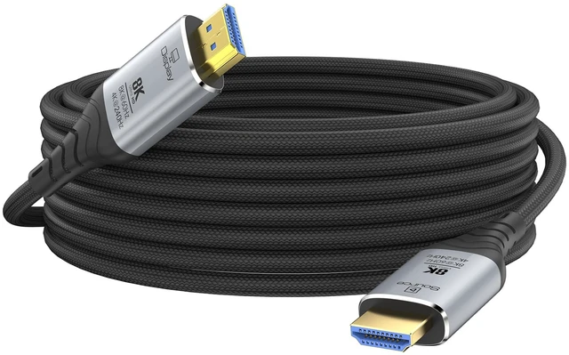Main image of DGHUMEN Fiber Optic HDMI Cable 50FT, 8K Long HDMI 2.1 Cable, 48Gbps Ultra High Speed Braided 8K@60Hz 4K@120Hz, Dynamic HDR, eARC, HDCP 2.2&2.3, 3D, for PS5, Xbox, HDTV, Laptop, Monitor