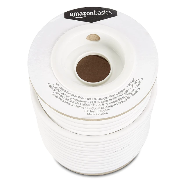 Alt view image 2 of 3 - Amazon Basics 12-Gauge Speaker Wire Cable for Audio Applications, 99.9% Oxygen-Free Copper, Red and Black Color Coded, 100-Foot, White