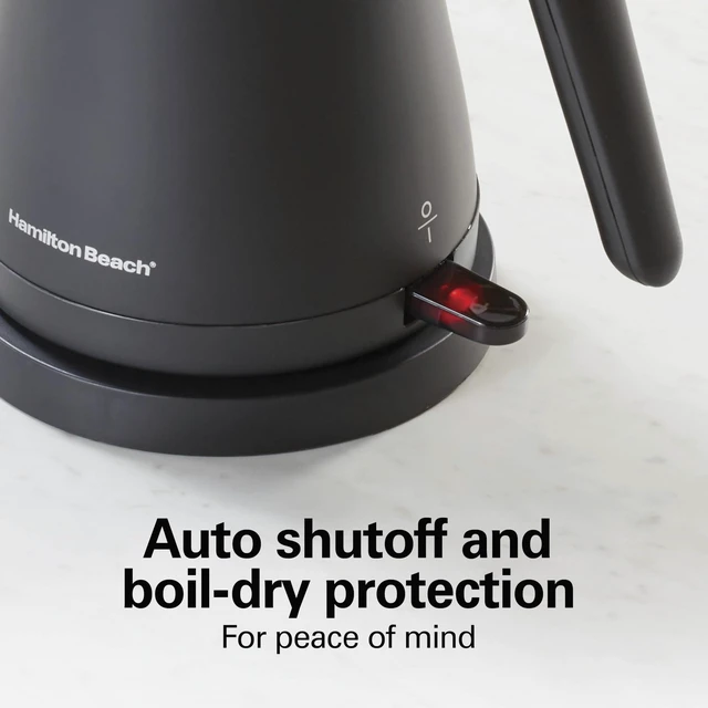 Alt view image 5 of 7 - Compact Gooseneck Kettle | Boiling Water, Pour Over Coffee, Tea | 1200 Watts | Auto Shutoff | Stainless Steel BPA-Free Interior | Black