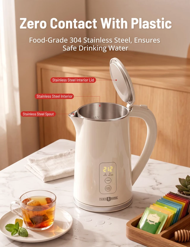 Alt view image 4 of 7 - Electric Kettle Temperature Control, 1.7L Extra Large Electric Tea Kettle | 4H Keep Warm Hot Water Kettle with 6 Presets, LED Screen Electric Kettles for Family Meal Party Office Break Room