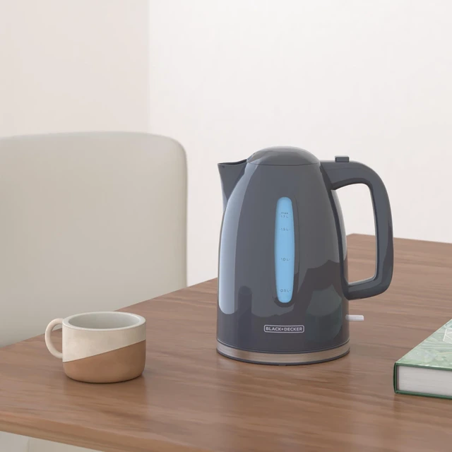 Alt view image 2 of 7 - BLACK+DECKER 1.7L Cordless Electric Kettle, Gray | 1.7L cordless kettle with rapid boil, auto shutoff, water windows and 360° swivel base.