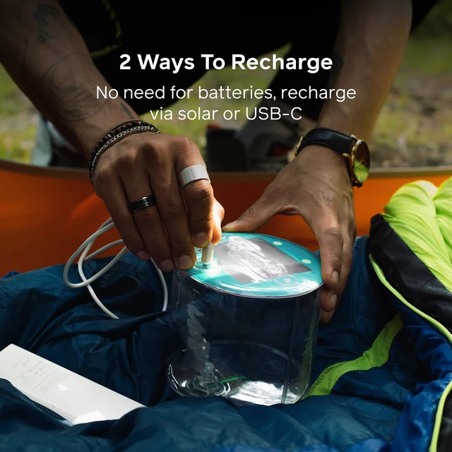 Alt view image 4 of 6 - BioLite Luci Original Camping Lantern, Solar Inflatable, Clear | IP67 Waterproof, 24-Hour Runtime, Collapsible, Lightweight (4.4 oz)