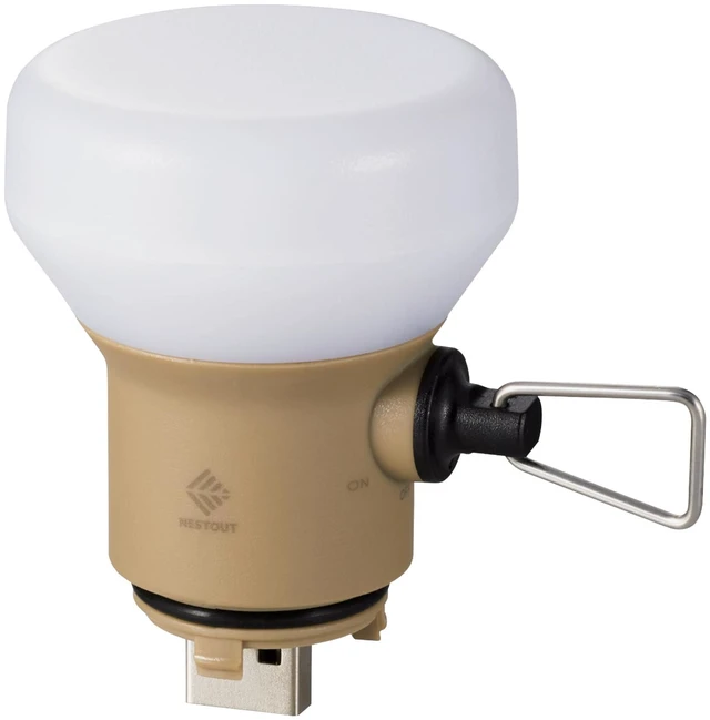 Main image of NESTOUT Rugged Outdoor Camping LED Lantern w/ Mini Tripod, Dimmable USB Powered Soft LED Light, IP44 Water Dust Resistant, 10-350 Lumen, Portable Lamp for Power Bank EDC Travel, LAMP-1 (Beige)
