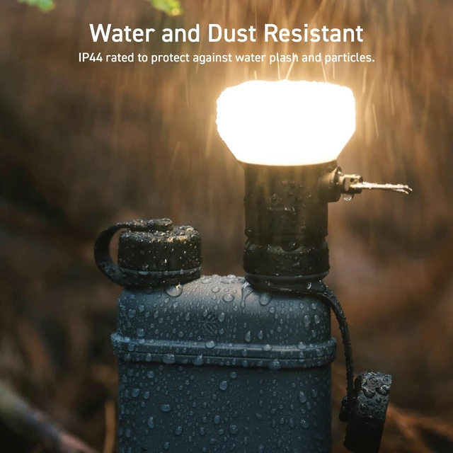 Alt view image 4 of 7 - NESTOUT Rugged Outdoor Camping LED Lantern w/ Mini Tripod, Dimmable USB Powered Soft LED Light, IP44 Water Dust Resistant, 10-350 Lumen, Portable Lamp for Power Bank EDC Travel, LAMP-1 (Beige)
