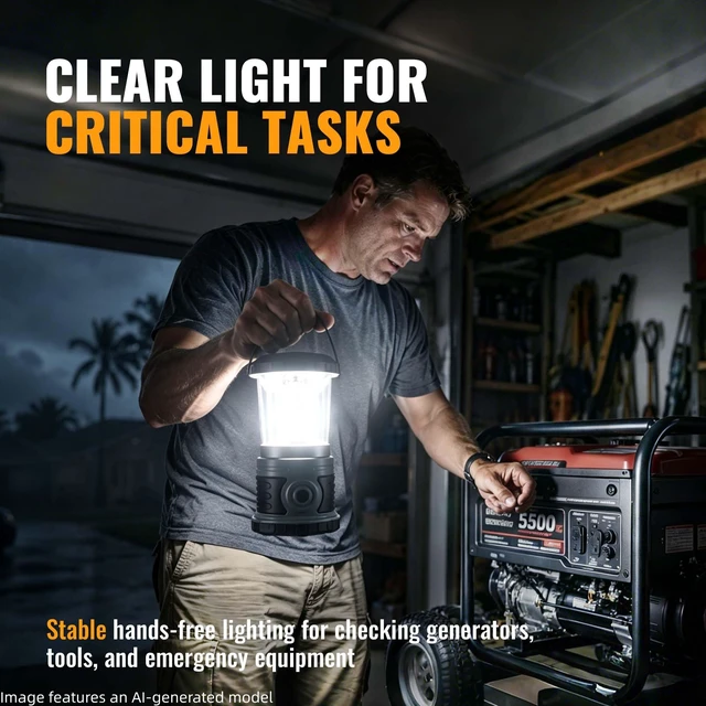 Alt view image 7 of 7 - innofox LED Camping Lantern, 1500 LM Lanterns for Power Outages with 4 D Batteries Included, Battery Powered Lantern Flashlight with 4 Light Modes, Weatherproof Tent Light for Storms and Hurricanes