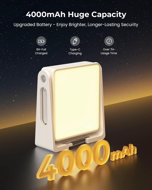 Alt view image 5 of 7 - 2 Pack Camping Light Lanterns, 4000mAh Camping Lamp Rechargeable Battery Powered 2-in-1 LED Lanterns, Flashlight Lights for Camping, Hiking, Emergency Lights for Home Power Outages, White