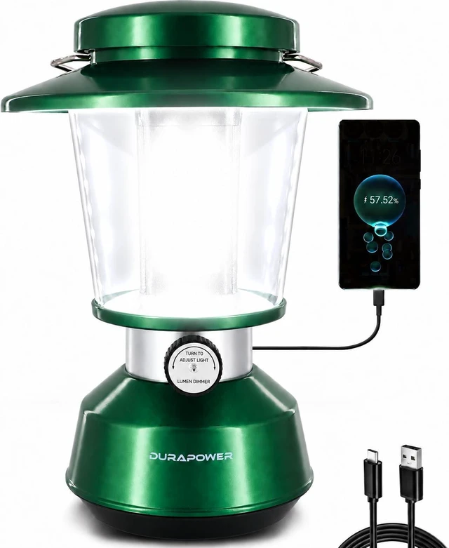 Main image of Durapower Rechargeable Camping Lantern,2800 Lumen Super Bright LED Camping Lantern, 5400 mAh Power Bank, IP44 Waterproof, 20 Hours, Portable Lantern for Hurricane, Power Outages