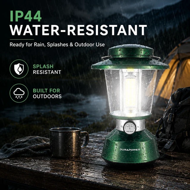 Alt view image 6 of 7 - Durapower Rechargeable Camping Lantern,2800 Lumen Super Bright LED Camping Lantern, 5400 mAh Power Bank, IP44 Waterproof, 20 Hours, Portable Lantern for Hurricane, Power Outages
