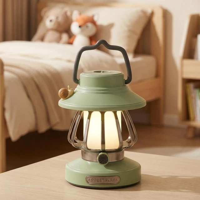 Main image of Kids Lantern Night Light, Rechargeable, Dimmable 3-Color | Safe ABS Plastic Toddler Lamp For Bedroom, Indoor & Outdoor. USBC Rechargeable Tent Light. Great Christmas Gift For Boy Girl