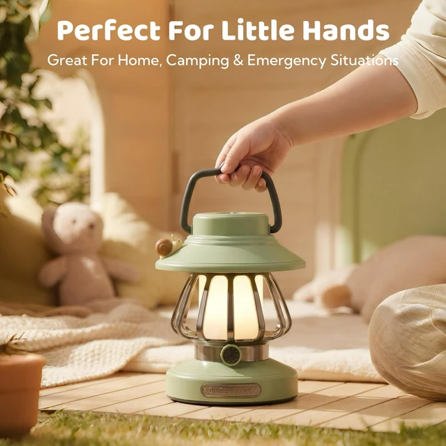 Alt view image 4 of 7 - Kids Lantern Night Light, Rechargeable, Dimmable 3-Color | Safe ABS Plastic Toddler Lamp For Bedroom, Indoor & Outdoor. USBC Rechargeable Tent Light. Great Christmas Gift For Boy Girl