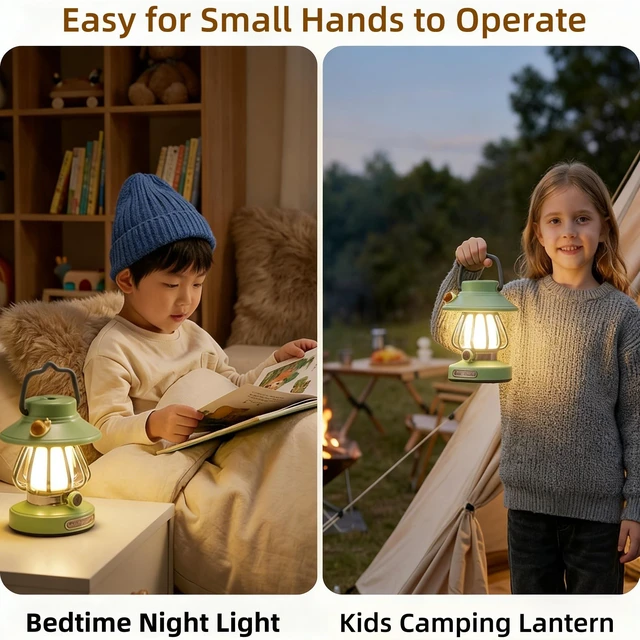 Alt view image 5 of 7 - Kids Lantern Night Light, Rechargeable, Dimmable 3-Color | Safe ABS Plastic Toddler Lamp For Bedroom, Indoor & Outdoor. USBC Rechargeable Tent Light. Great Christmas Gift For Boy Girl