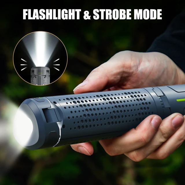 Alt view image 5 of 7 - BUBRA Rechargeable Camping Light with Stand, 3000 Lumen Led Work Light | 8000mAh, 3.4 ft Cordless Work Light, 3 Adjustable Heads, Dimmable LED Flashlight for Camping, Tent & Emergency