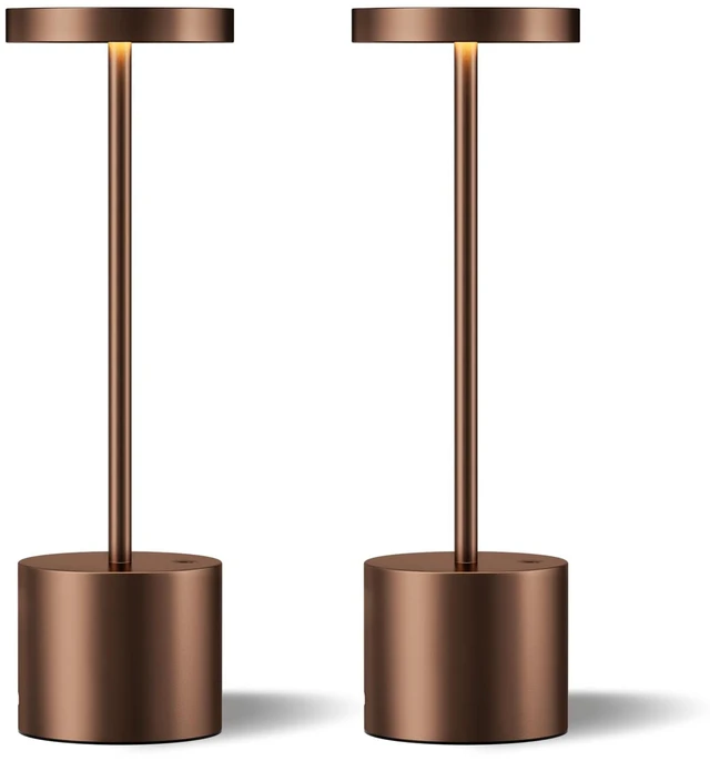 Main image of Kakanuo Brown Cordless Lamp Set, Rechargeable Lamp, 3 Color Temperature, LED Outdoor Wireless Lamps, Battery Operated Lamps, Stepless Dimmable, Touch Control