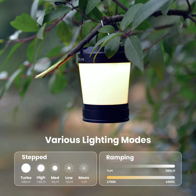 Alt view image 5 of 7 - Sofirn LT1S LED Camping Lantern, Rechargeable Lantern with Dimmable 2700K - 6500K Light, red Light, 500 Hours Battery Life for Power Outages, Hiking, Camping, Emergency