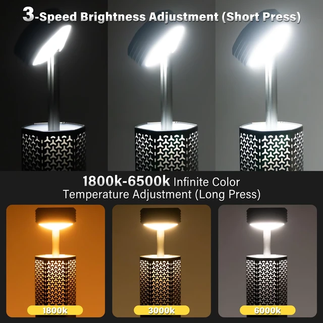 Alt view image 3 of 7 - Telescopic Camping Light with Stand, Collapsible Magnetic Tripod Lantern | 10500mah Power Bank, Heavy Duty Magnetic Tripod, Flashlight and SOS Modes, IPX7 Waterproof, 60h Runtime, Dimming Brightness