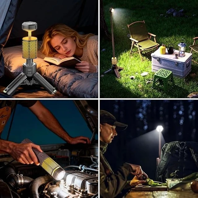Alt view image 5 of 7 - Telescopic Camping Light with Stand, Collapsible Magnetic Tripod Lantern | 10500mah Power Bank, Heavy Duty Magnetic Tripod, Flashlight and SOS Modes, IPX7 Waterproof, 60h Runtime, Dimming Brightness
